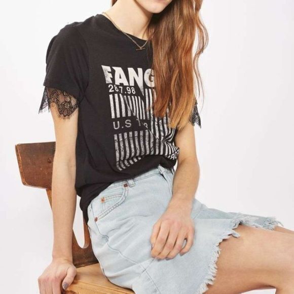 New Topshop Moto Asymmetrical Raw Hem Denim Skirt Light Wash Womens Size 6 - Picture 2 of 5